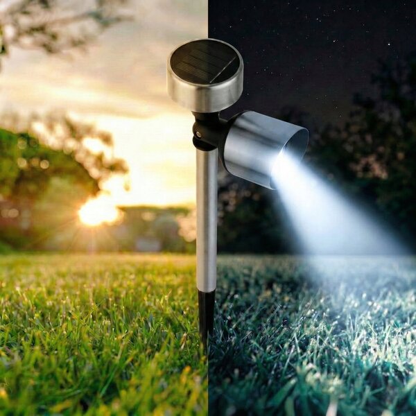 LED solární zápichové svítidlo – studená bílá, IP44