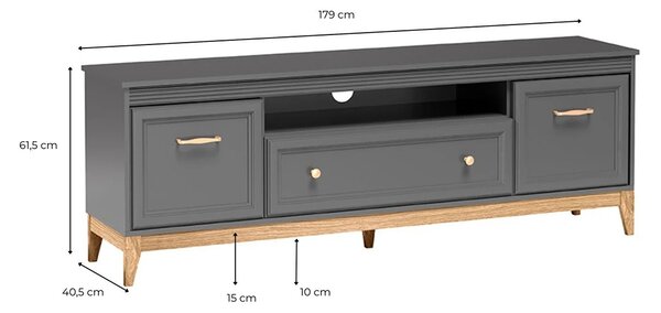 TERRA s | TV stolek TA-9 | 179 cm | šedá
