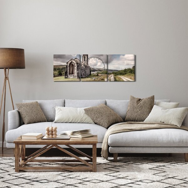 Obraz - Irský kostel (s hodinami) (90x30 cm)