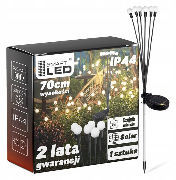 LED solární zápichové svítidlo, IP44, 0,6 W, teplá bílá