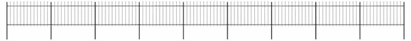 Zahradní plot s kopím nahoře ocelový 1506 x 100 cm černý 277619