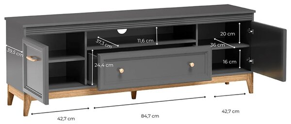 TERRA s | TV stolek TA-9 | 179 cm | šedá