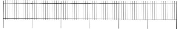 Zahradní plot s kopím nahoře ocelový 1005 x 120 cm černý 277625