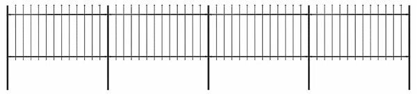Zahradní plot s kopím nahoře ocelový 671 x 100 cm černý 277614
