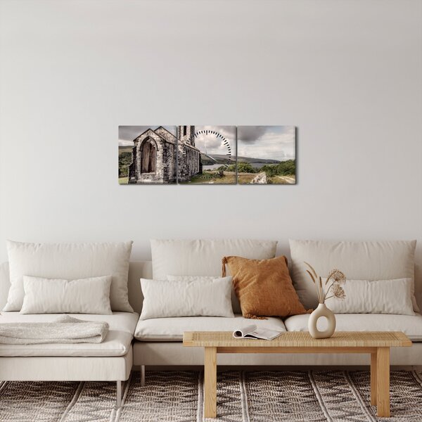 Obraz - Irský kostel (s hodinami) (90x30 cm)