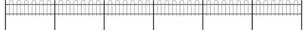 Zahradní plot s obloukem nahoře ocelový 1005 x 60 cm černý 277643