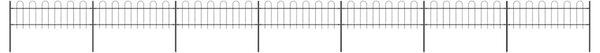 Zahradní plot s obloukem nahoře ocelový 1172 x 60 cm černý 277644