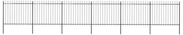 Zahradní plot s kopím nahoře ocelový 1005 x 150 cm černý 277634