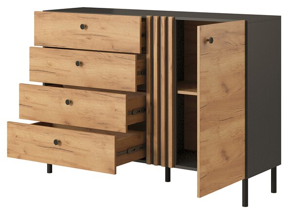 DECO | komoda D4S | 138 cm | kraft zlatý/antracit | VÝPRODEJ Z PRODEJNY