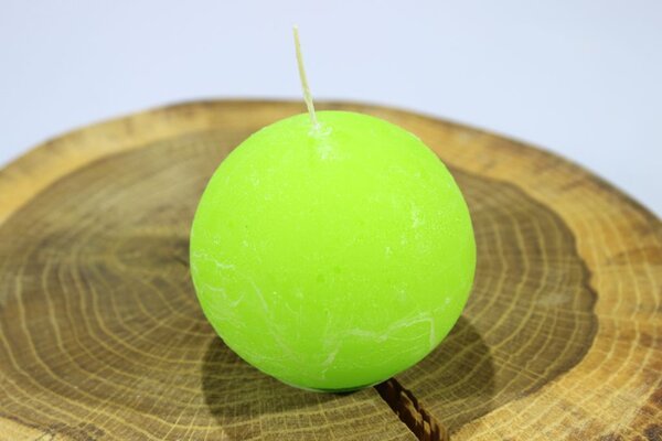 BDK-GLASS 1ks Svíčka koule 6,5cm - lime
