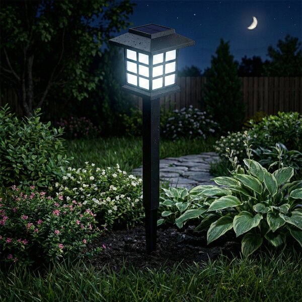 LED solární zápichové svítidlo 38 cm, IP44, studená bílá
