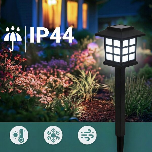 LED solární zápichové svítidlo 38 cm, IP44, studená bílá