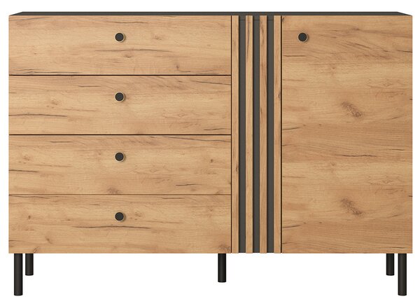 DECO | komoda D4S | 138 cm | kraft zlatý/antracit | VÝPRODEJ Z PRODEJNY