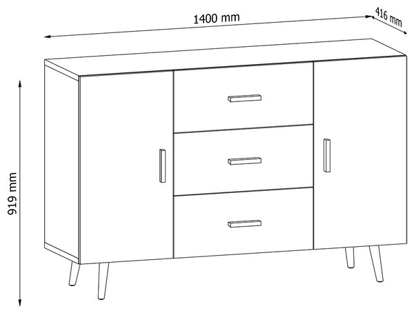 Obývací stěna se skříní BRILLO | 320 cm + 90 cm | bílá/šedá lesk/dub artisan