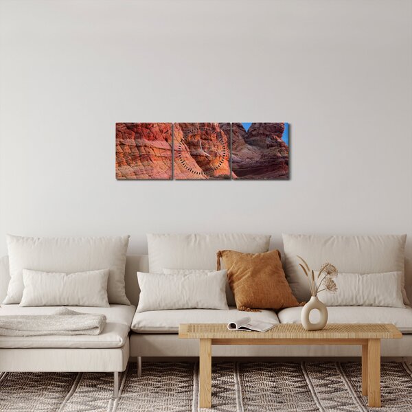 Obraz - Vlny útesu (s hodinami) (90x30 cm)