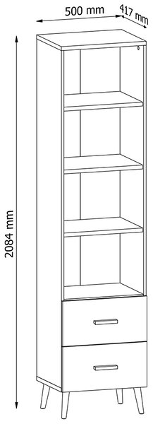 Velká obývací stěna BRILLO | 340 cm | dub ribbeck/bílá
