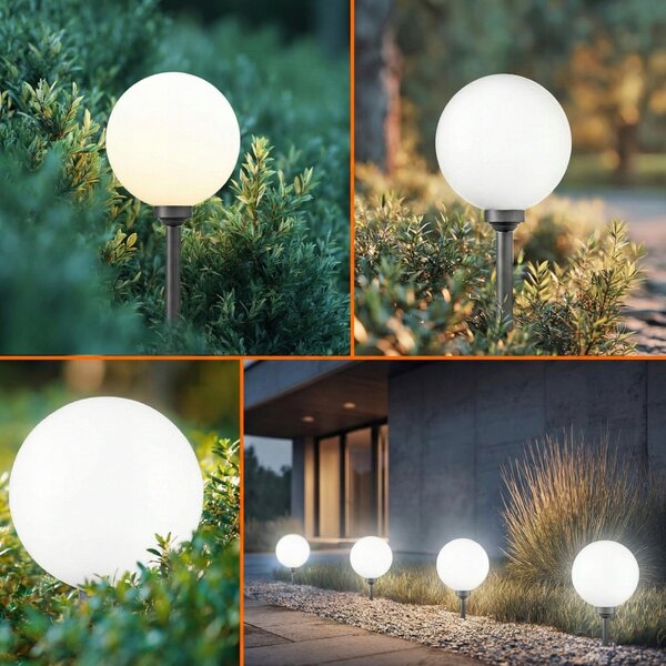 LED solární zápichové svítidlo 25 cm, 1 W, studená bílá, IP44