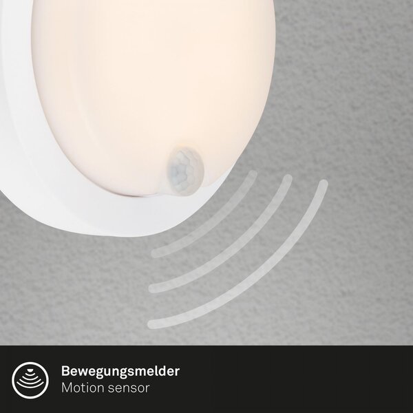 BRILO 3765016 nabíjecí LED svítidlo s pohybovým a soumrakovým senzorem, 17 cm, 4W, 700lm, bílé - BRILO