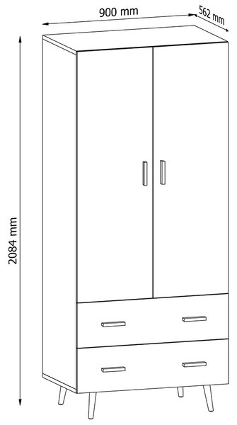 Obývací stěna se skříní BRILLO | 320 cm + 90 cm | bílá/šedá lesk/dub artisan