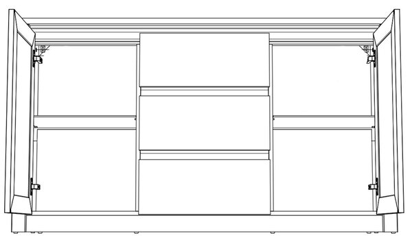 Obývací stěna s komodou MONTANA d | 6 dílů | 280 cm + 140 cm + 120x60 cm | lefkas