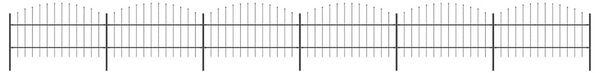 Zahradní plot s kopím nahoře ocelový 1005 x 100 cm černý 277717
