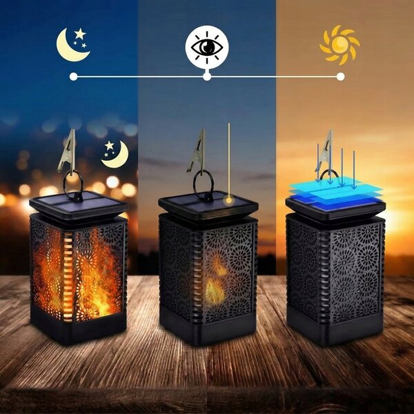 Černé LED solární zápichové svítidlo, IP54, teplá bílá
