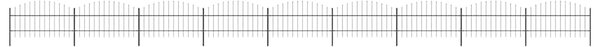 Zahradní plot s kopím nahoře ocelový 1506 x 100 cm černý 277720