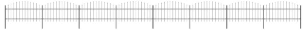Zahradní plot s hroty ocel (1–1,25) x 13,6 m černý 277728