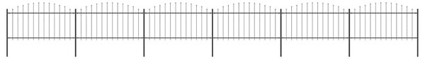 Zahradní plot s kopím nahoře ocelový 1005 x 150 cm černý 277735
