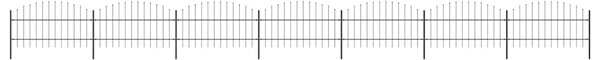 Zahradní plot s kopím nahoře ocelový 1172 x 100 cm černý 277718