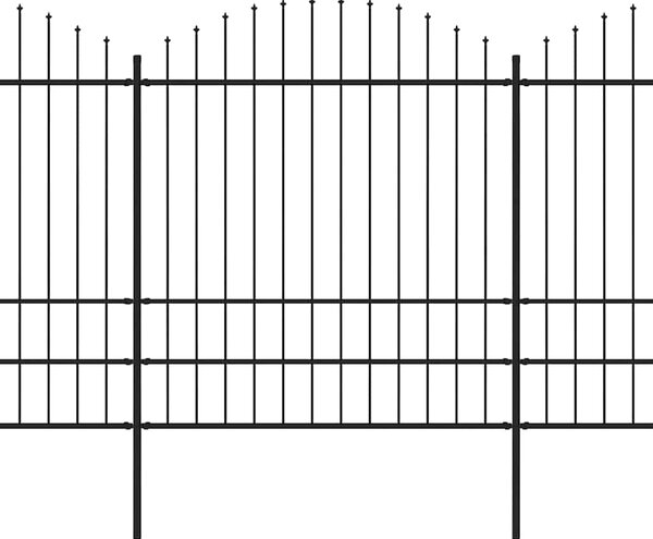 Zahradní plot s kopím nahoře ocelový 838 x 200 cm černý 277752