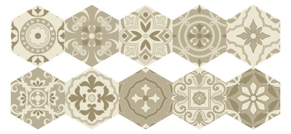 Sada 10 samolepek na podlahu Ambiance Floor Stickers Hexagons, 40 x 90 cm