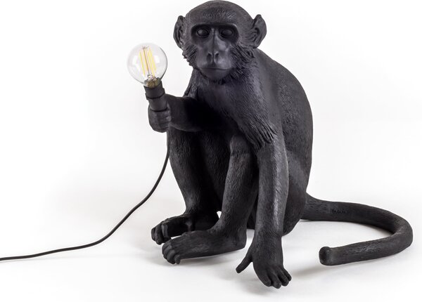 Seletti 14922 Stolní lampa Monkey siedząca černá