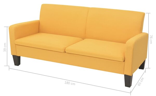 2dílná sedací souprava textil žlutá 278214