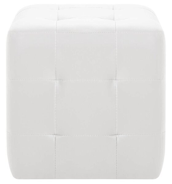 Taburety 2 ks bílé 30 x 30 x 30 umělá kůže 278389
