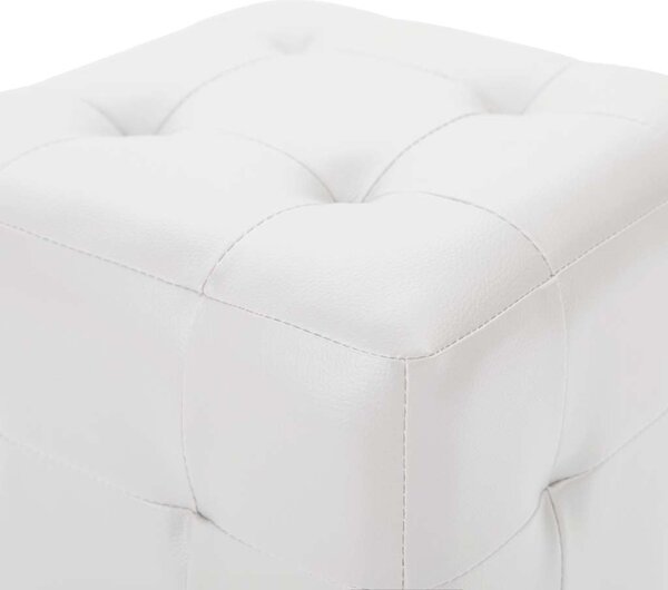 Taburety 2 ks bílé 30 x 30 x 30 umělá kůže 278389