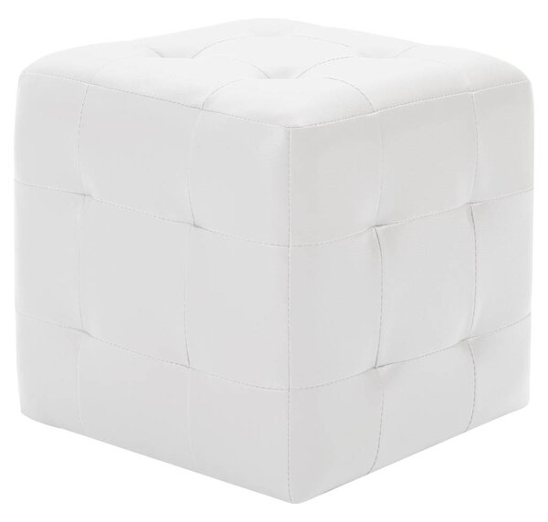 Taburety 2 ks bílé 30 x 30 x 30 umělá kůže 278389