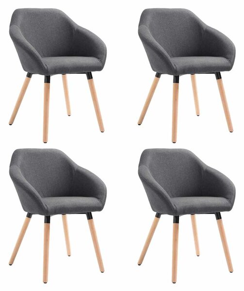 Jídelní židle 4 ks tmavě šedé textil 278408