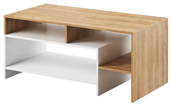 Obývací stěna s komodou ALVA a konferenčním stolkem | 260 cm + 155 cm + 120x60 cm | dub grandson/bílá