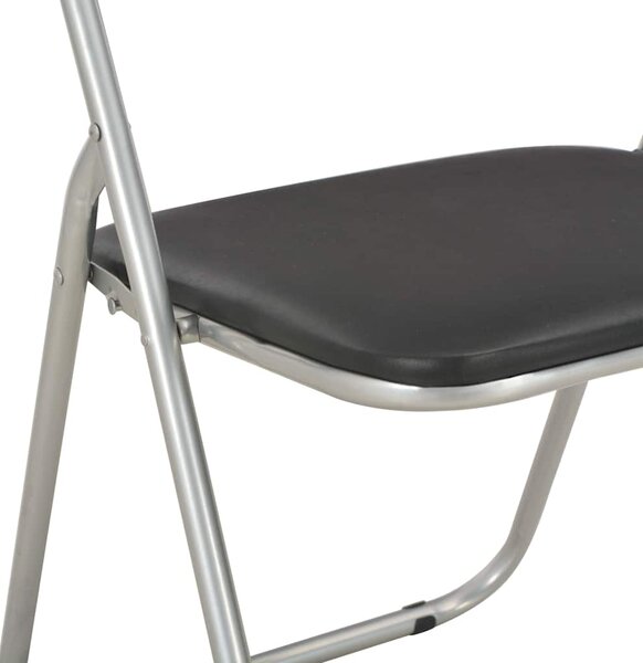 Skládací židle 4 ks, černá, umělá kůže 278593