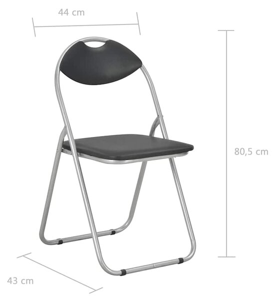 Skládací židle 4 ks, černá, umělá kůže 278593