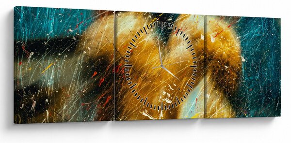 Obraz - Líbající se andělé (s hodinami) (90x30 cm)