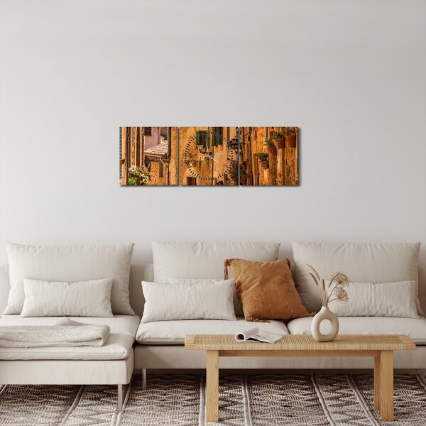 Obraz - Španělská ulice (s hodinami) (90x30 cm)