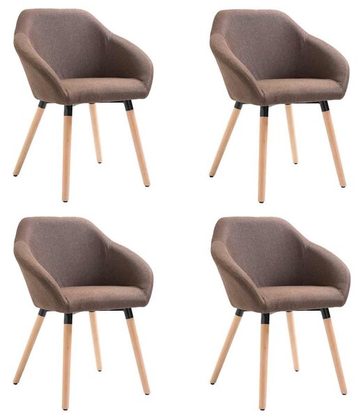 Jídelní židle 4 ks hnědé textil 278410