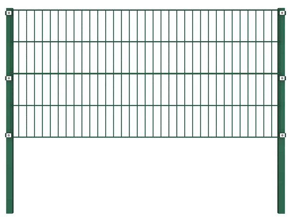 Plotový panel se sloupky železný 1385 x 80 cm zelený 278611