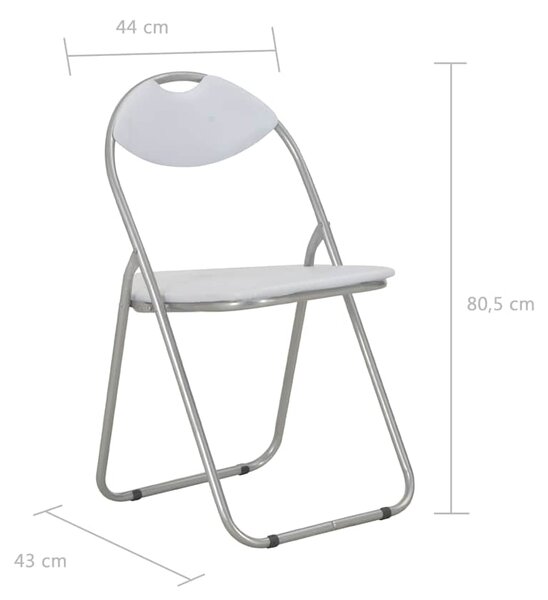 Skládací židle 4 ks, bílá umělá kůže 278595