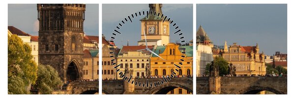 Obraz - Karlův most (s hodinami) (90x30 cm)