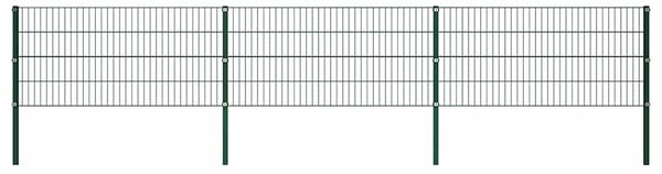 Plotový panel se sloupky železný 522 x 80 cm zelený 278606