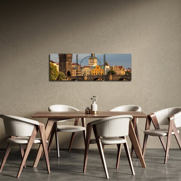 Obraz - Karlův most (s hodinami) (90x30 cm)