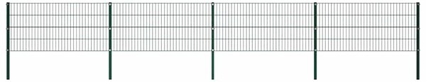 Plotový panel se sloupky železný 694,5 x 80 cm zelený 278607